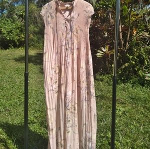H&M Long Flowy Light Pink Dress Flowers
